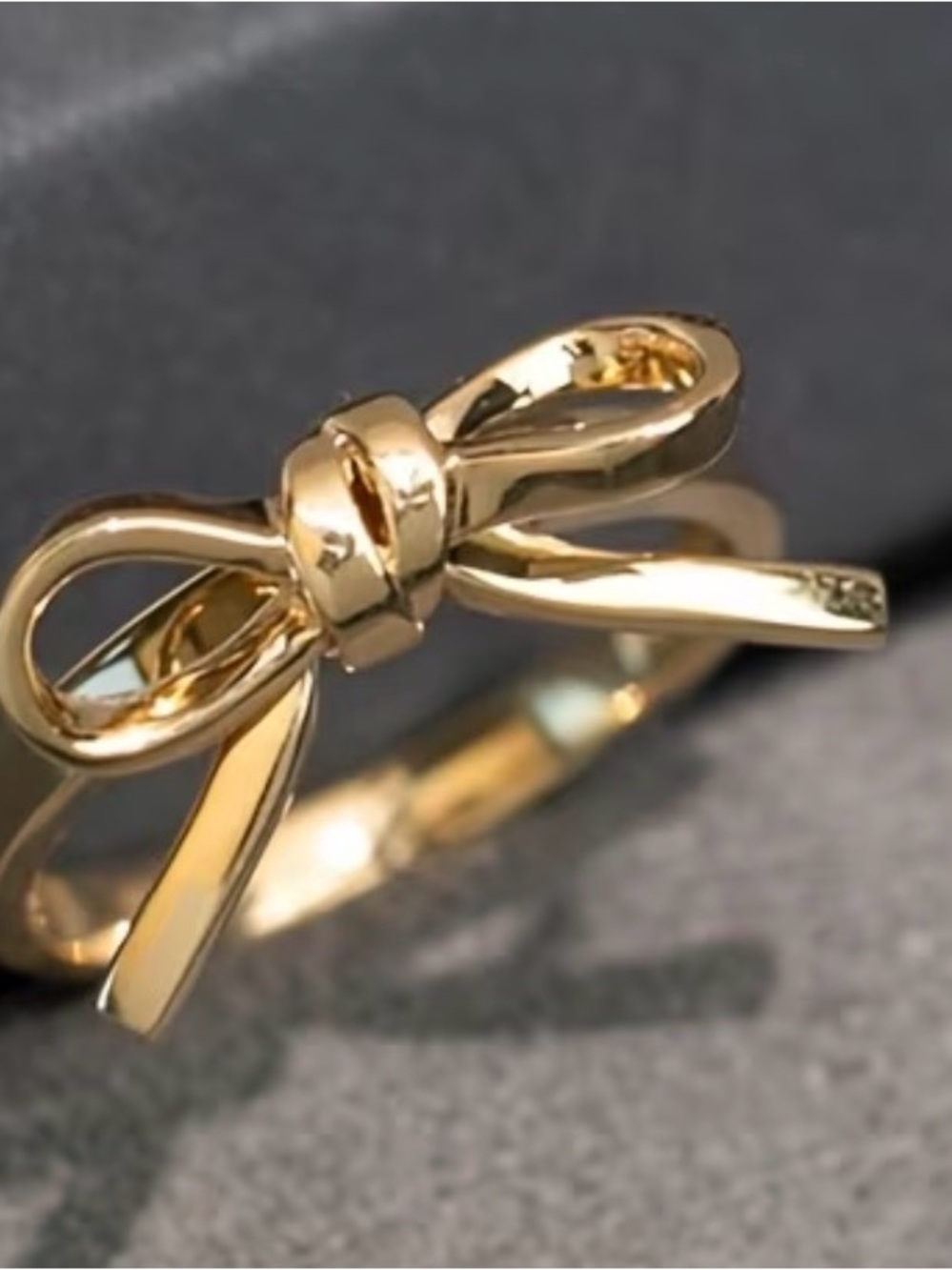 Elegant Fashion Gold Bow Ring - Women's Jewelry size 8